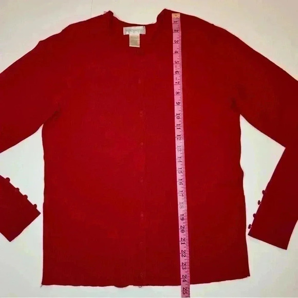 Worthington Red Button Down Cardigan Sweater Size Large - Picture 5 of 7